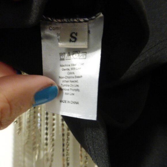 Black rhinestones strands Y2K style crop top with adjustable spaghetti s… - Picture 7 of 7